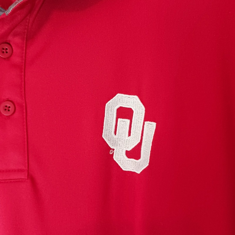 Captivating Apparel OU Oklahoma Sooners Red Short Sleeve Polo Shirt, Men's XL